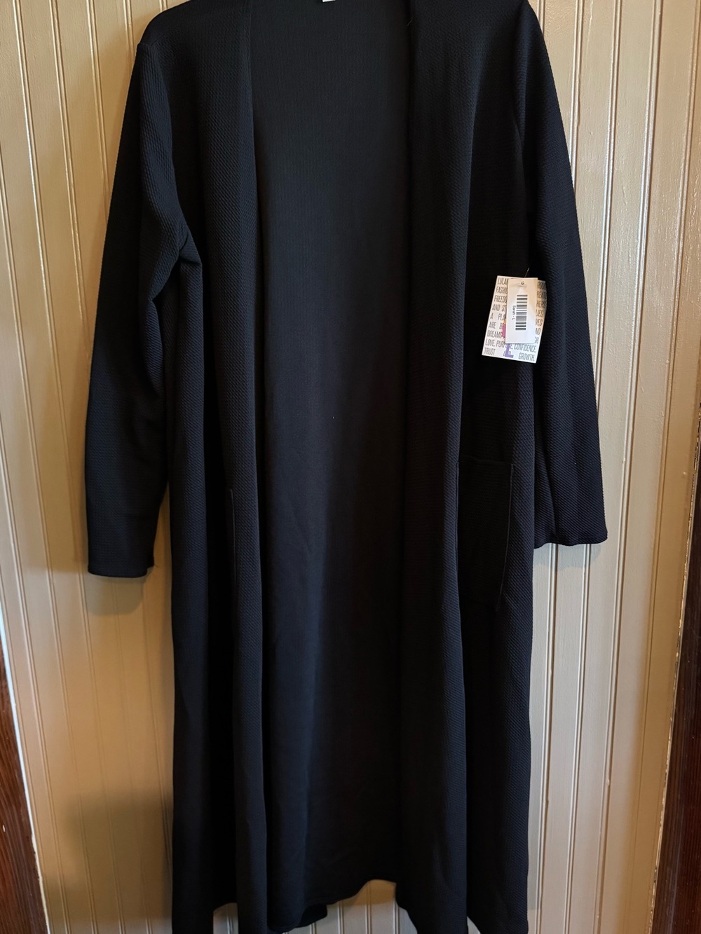 LuLaRoe Black Textured Cardigan duster NWT Sarah large